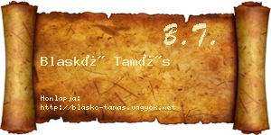 Blaskó Tamás névjegykártya
